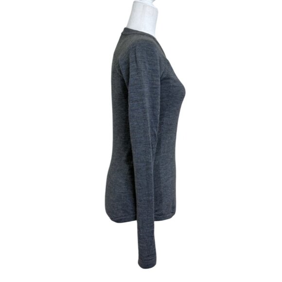 Lululemon Sit In Lotus Sweater Merino Wool Grey Long Sleeve Crew Neck Top XS - Picture 3 of 7
